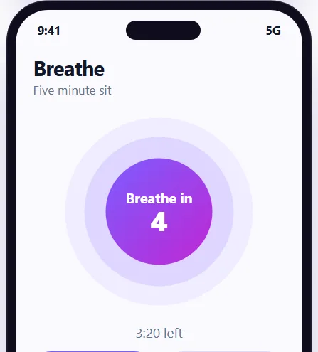A small example of the Meditation app screen